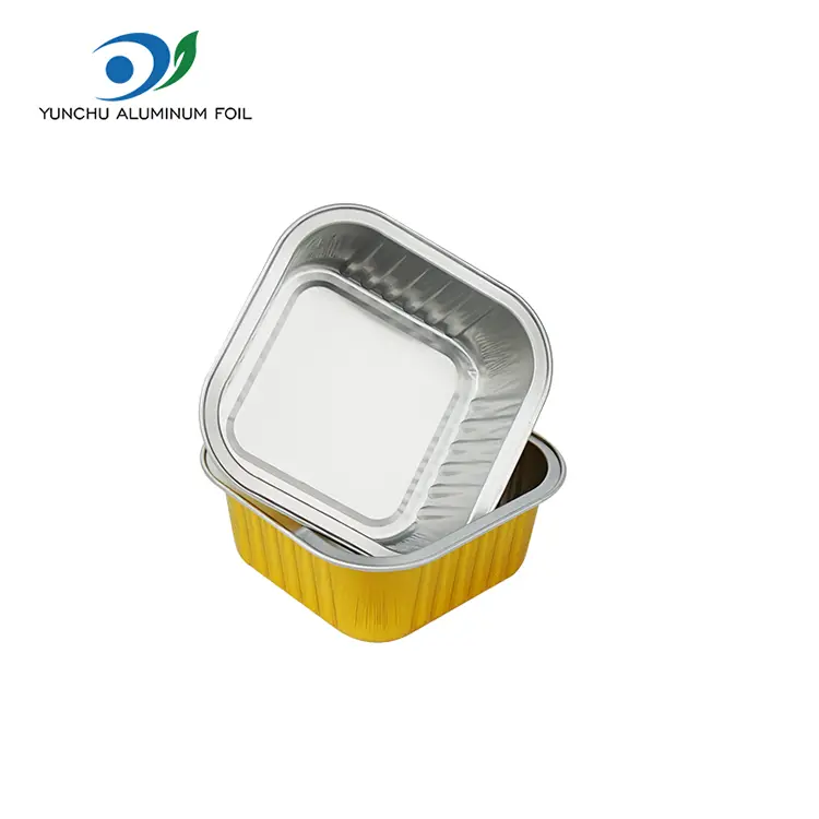 Cawan kek persegi smoothwall container foil aluminium